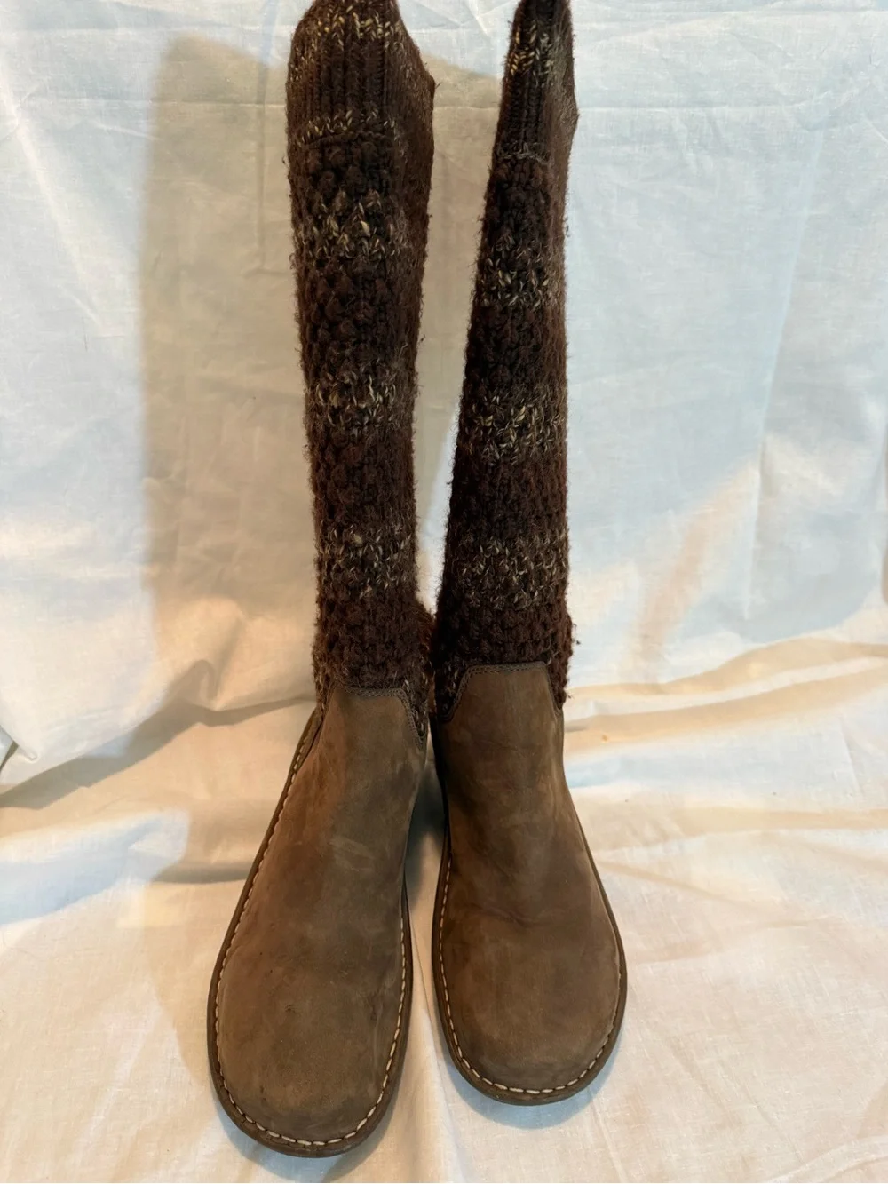 UGG Brown Knit-Shaft Boots